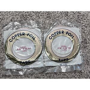 Edco Copper Foil Tape 3/16 New Lot of 2  / .001 Mil Thickness